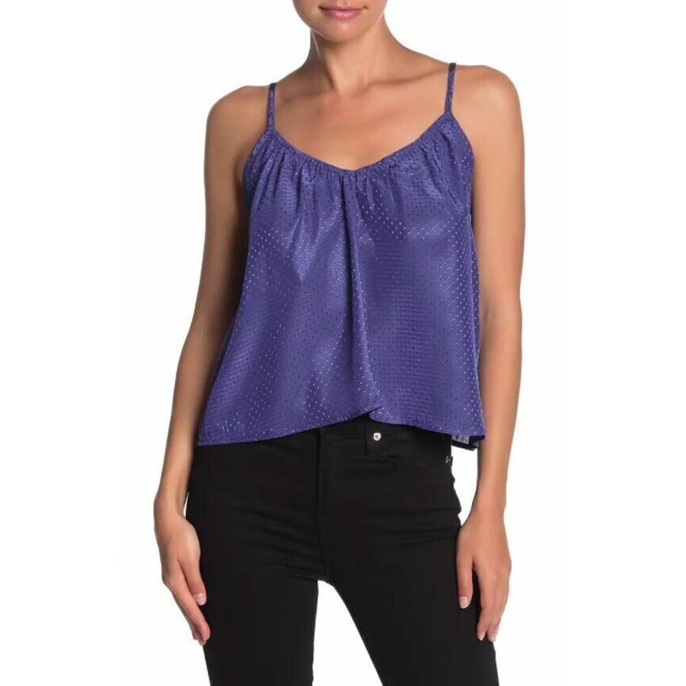 NSR Women's Lisa Dotted Crop Tank Top Royal Purple Medium MSRP $48